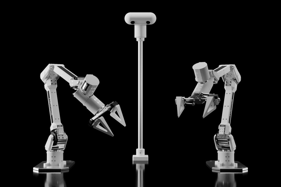 MAKIINA dual arm system: two arms with parallel grippers and the stereo camera head
