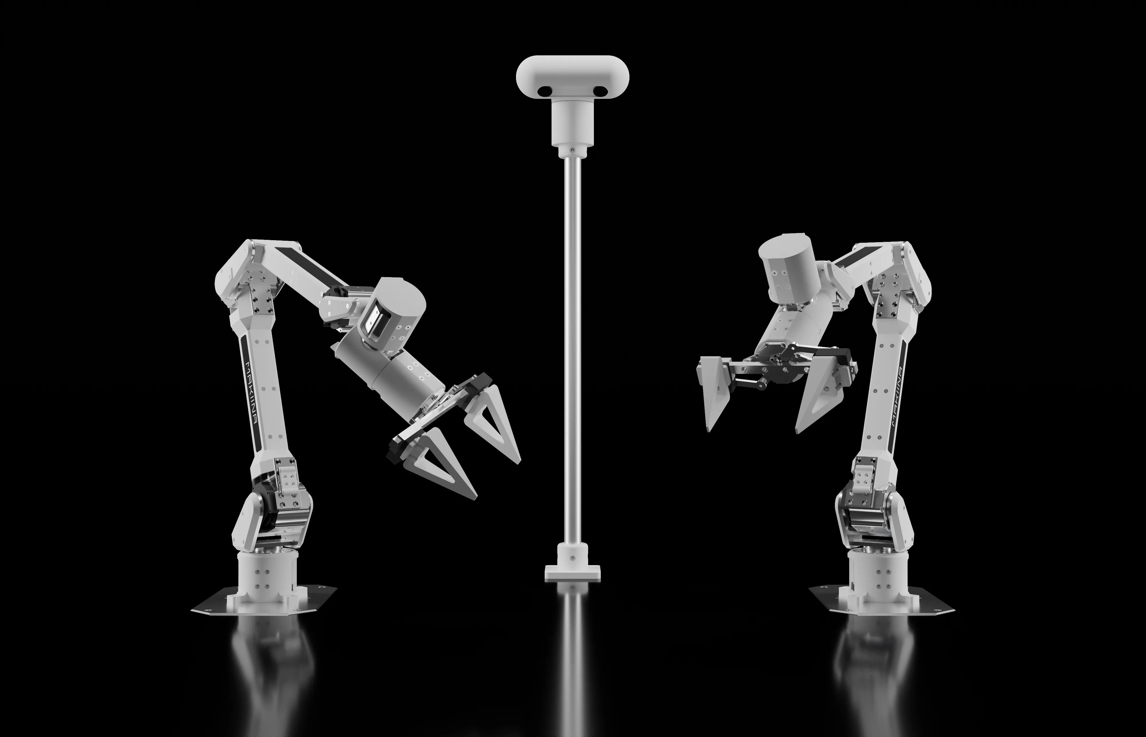 MAKIINA dual arm system with stereo head, studio portrait